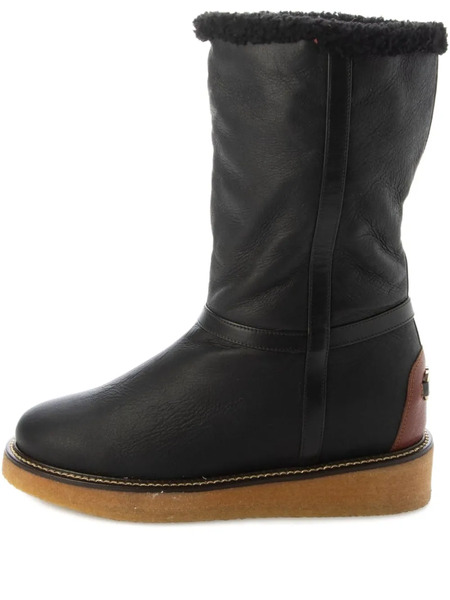  Ferragamo Botas Con Ribete De Pelo - Negro 