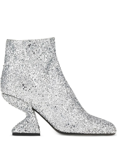  Ferragamo Botines Con Efecto De Purpurina - Gris 