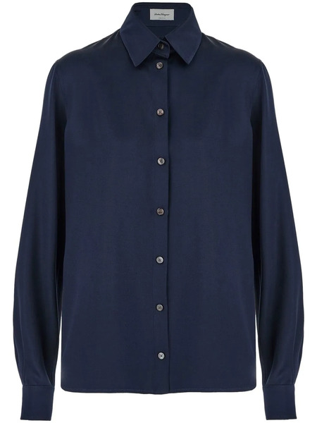 Ferragamo Camisa Con Botones - Azul 