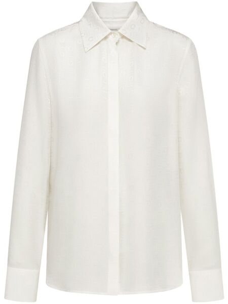  Ferragamo Camisa Con Estampado Gancini - Blanco 