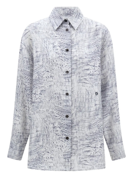  Ferragamo Camisa De Georgette - Blanco 