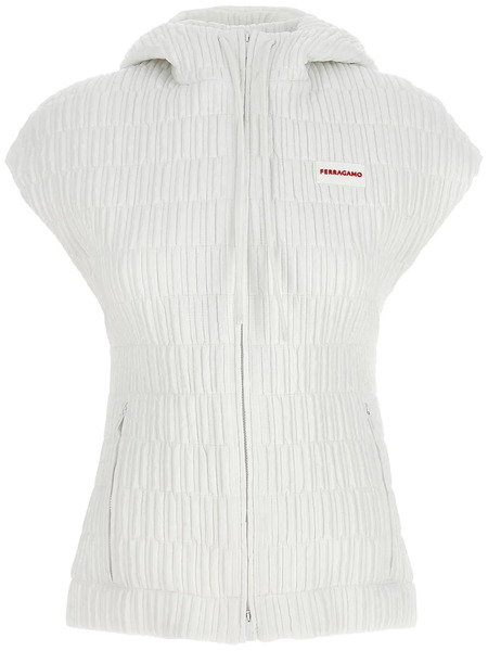  Ferragamo Chaleco Con Capucha - Blanco 