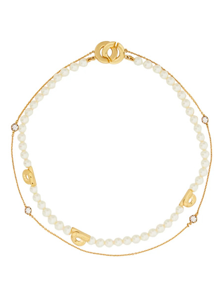  Ferragamo Collar De Perlas Gancini - Dorado 