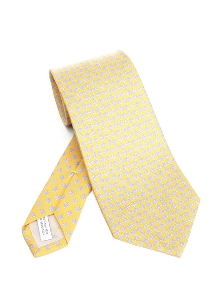  Ferragamo Corbata Con Estampado Turtle - Amarillo 