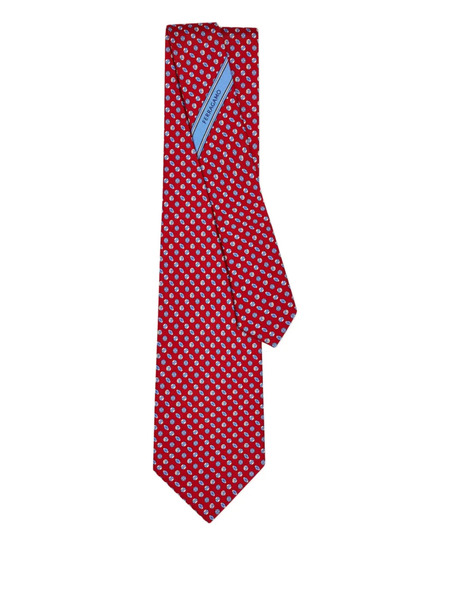  Ferragamo Corbata De Seda Estampada - Rojo 