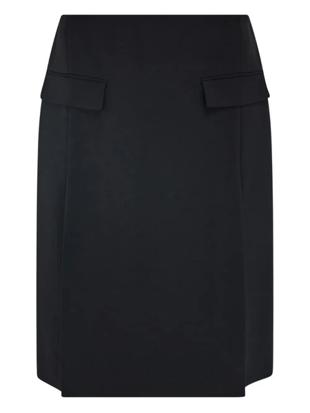  Ferragamo Falda Midi Con Doble Abertura - Negro 