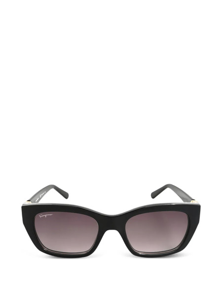  Ferragamo Gafas De Sol Gancini Con Montura Rectangular - Negro 