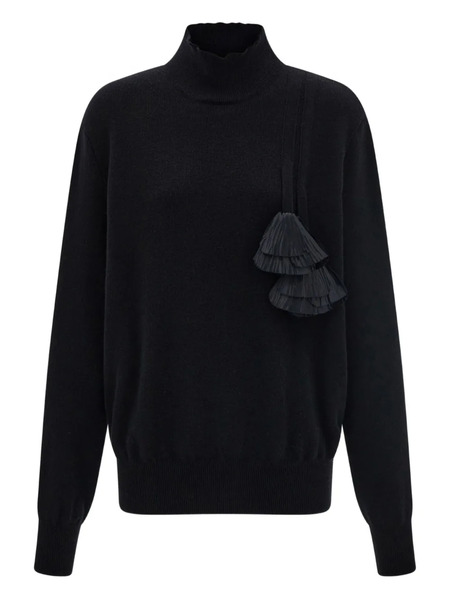  Ferragamo Jersey Con Borlas - Negro 