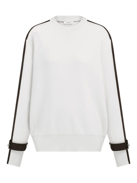  Ferragamo Jersey Con Ribete De Hebilla - Blanco 