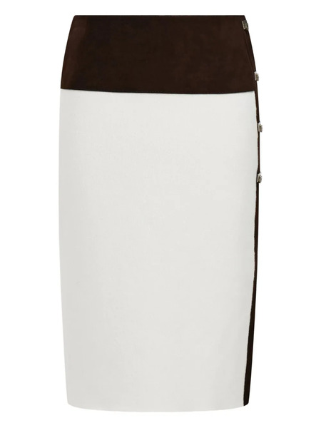  Ferragamo Minifalda Con Panel En Contraste - Blanco 