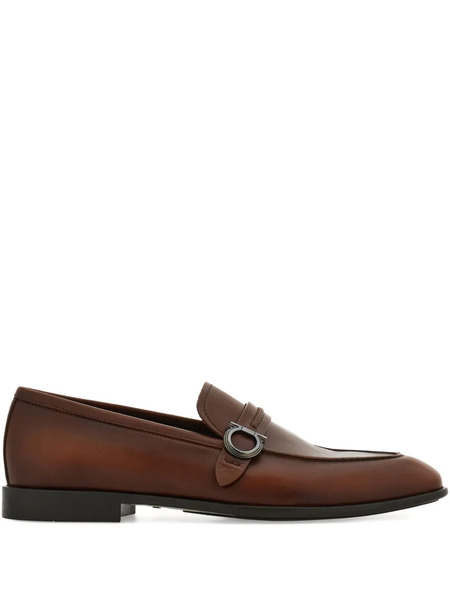  Ferragamo Mocasines Con Hebilla Gancini - Marrón 