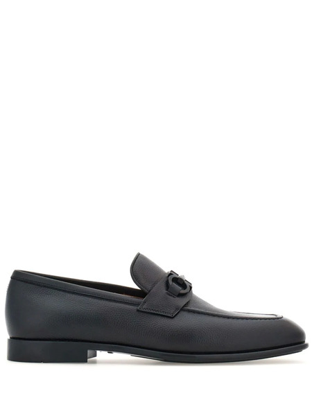  Ferragamo Mocasines Con Hebilla Gancini - Negro 