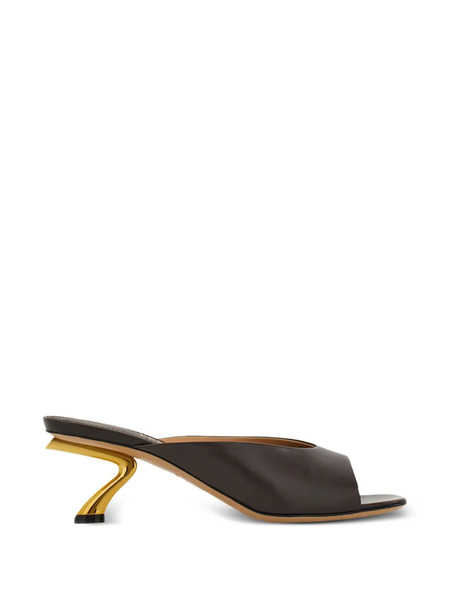  Ferragamo Mules Con Puntera Abierta - Marrón 
