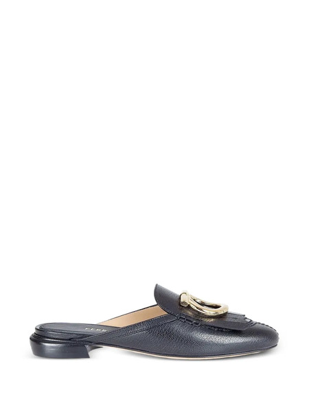  Ferragamo Mules Gancini Con Flecos - Negro 