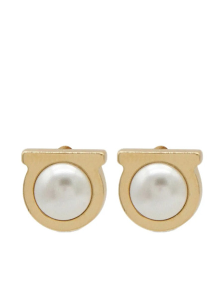  Ferragamo Pendientes Con Aplique Gancini - Dorado 