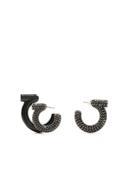  Ferragamo Pendientes Con Logo Gancini - Negro 