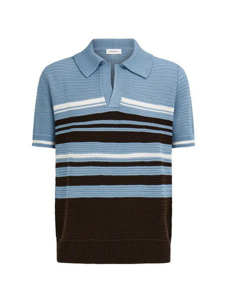  Ferragamo Polo De Punto De Algodón - Azul 