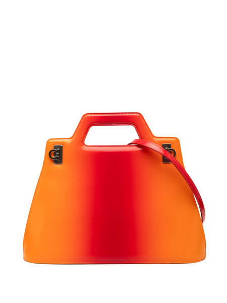 Ferragamo Pre-owned Bolso Satchel Gancini Wanda De Piel De Becerro Cepillada Con Efecto Degradado Y Asa Superior 2000-2026 - Naranja 
