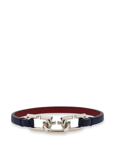  Ferragamo Pulsera Bicolor Gancini - Plateado 