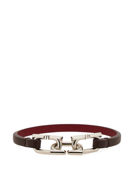  Ferragamo Pulsera Gancini Bicolor - Plateado 