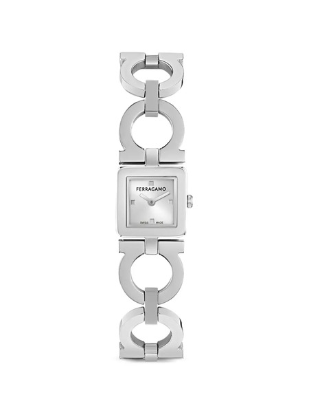  Ferragamo Reloj Double Gancini De 19 Mm - Plateado 