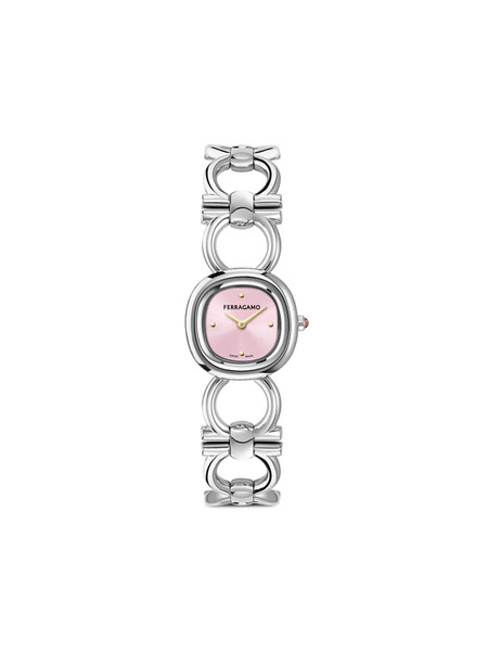  Ferragamo Reloj Double Gancini De 25 Mm - Rosa 