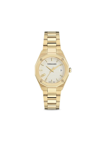  Ferragamo Reloj Edge 3h De 34 Mm - Dorado 