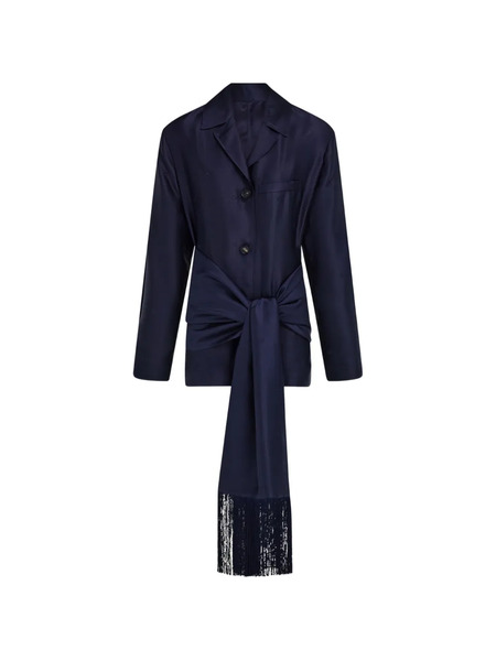  Ferragamo Sobrecamisa De Seda - Azul 