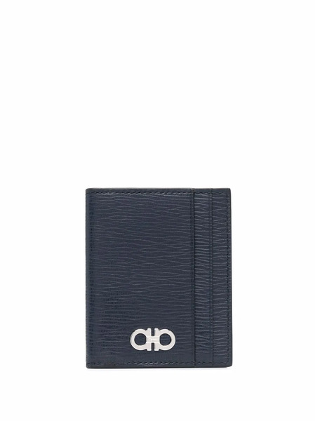  Ferragamo Tarjetero Gancini De Piel - Azul 