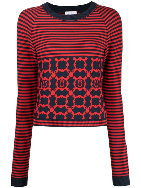 Ferragamo Top Gancini A Rayas - Rojo 