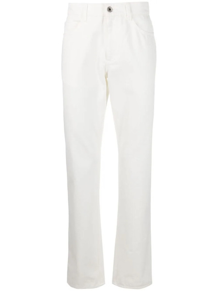  Ferragamo Vaqueros Rectos Con Parche Del Logo - Blanco 