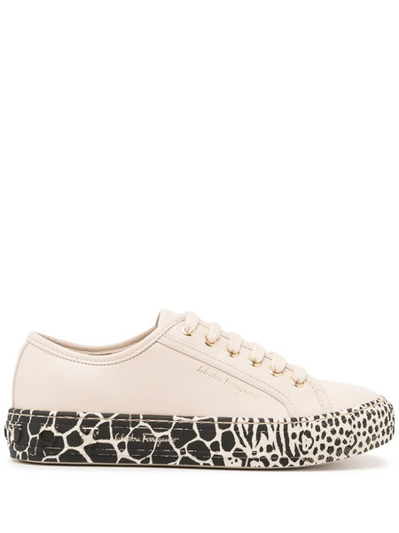  Ferragamo Zapatillas Con Suela Gancini Estampada - Neutro 