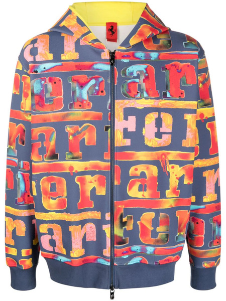  Ferrari Sudadera Con Capucha Y Logo - Azul 