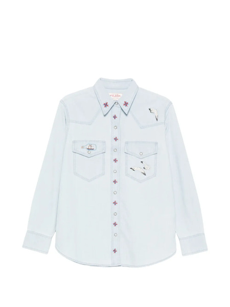  Filson Camisa Vaquera Bordada - Azul 