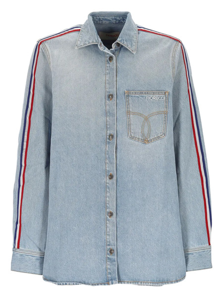  Fiorucci Camisa A Rayas Con Bolsillo - Azul 