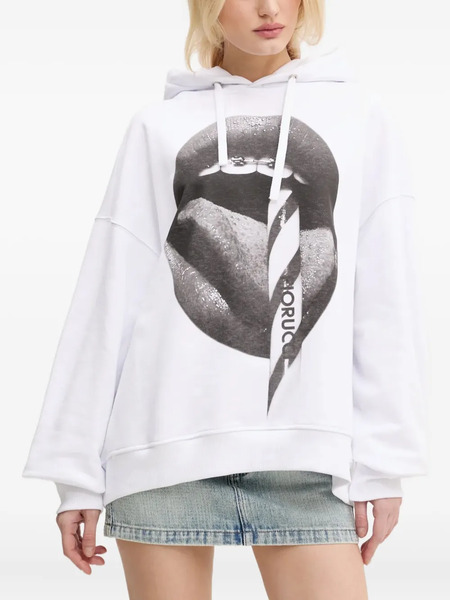 Fiorucci Sudadera De Algodón Con Capucha Y Estampado Gráfico - Blanco 