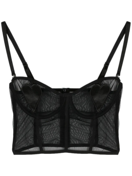  Fiorucci Top De Malla Traslúcido - Negro 