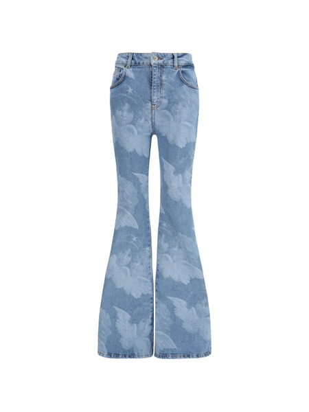  Fiorucci Vaqueros Acampanados Con Motivo Angels - Azul 