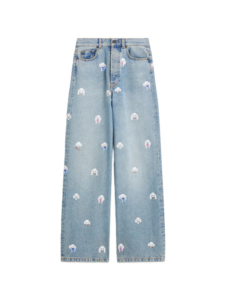  Fiorucci Vaqueros Con Caniche Estampado - Azul 