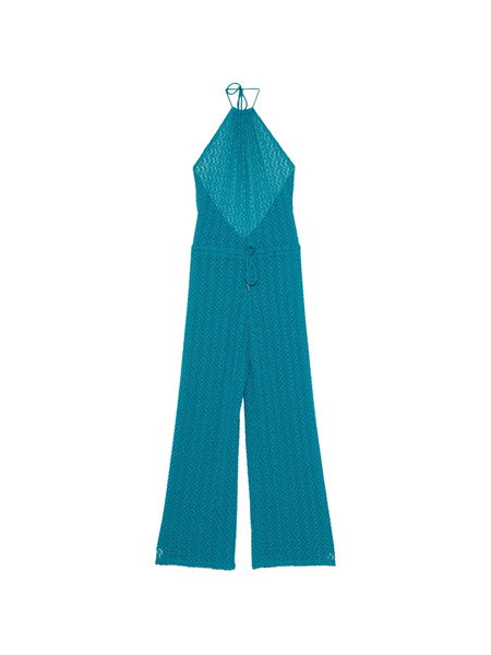  Fisico Mono Con Cuello Halter - Azul 