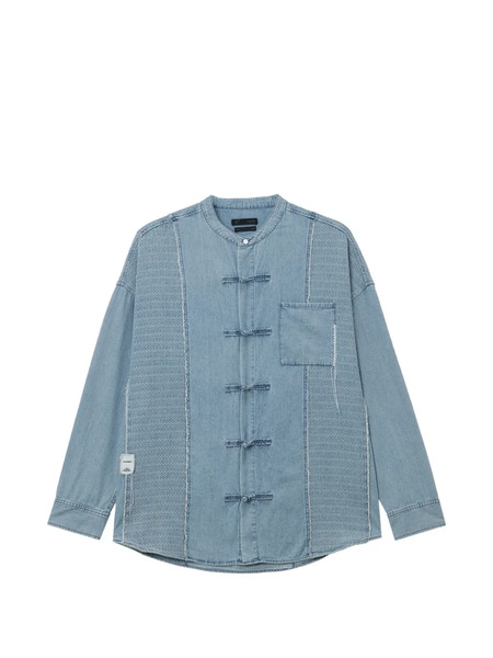  Five Cm Camisa Con Cuello Mao - Azul 