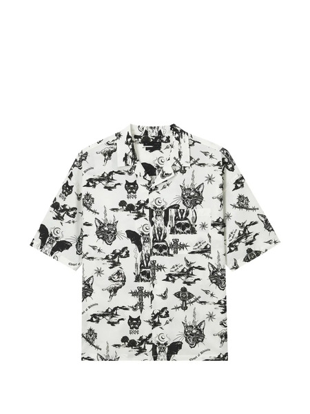  Five Cm Camisa Estampada Con Bolsillo - Blanco 