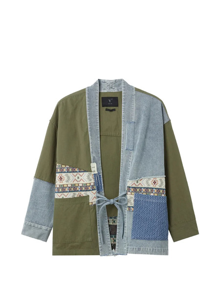  Five Cm Sobrecamisa Con Diseño Patchwork - Verde 