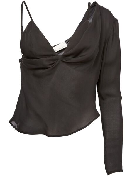  Fleur Du Mal Top Triangular De Georgette - Negro 