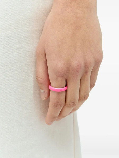  Flower Power Anillo Circular Esmaltado - Rosa 