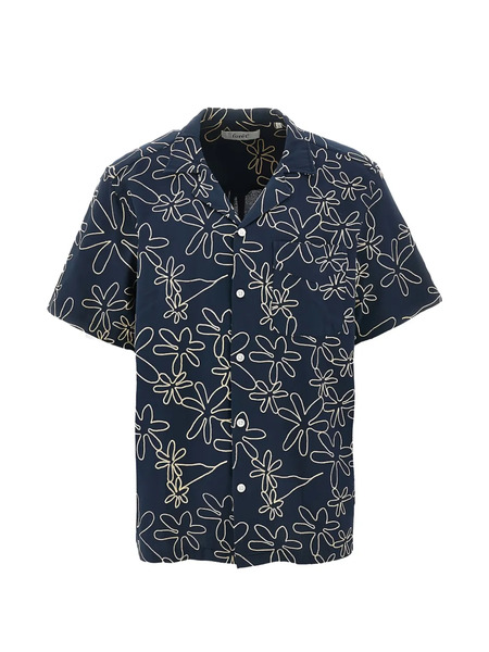  Foret Camiseta Con Bordado Floral - Azul 