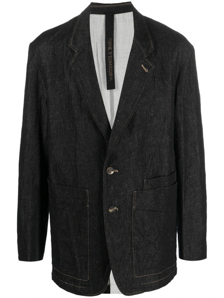  Forme D'expression Blazer Vaquero Con Bolsillos De Parche - Negro 