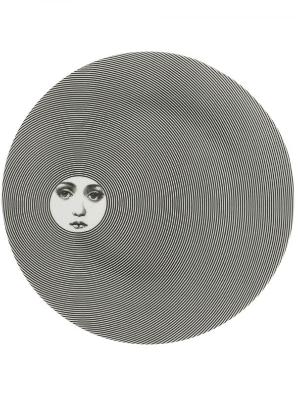 Fornasetti Plato A Rayas - Negro 