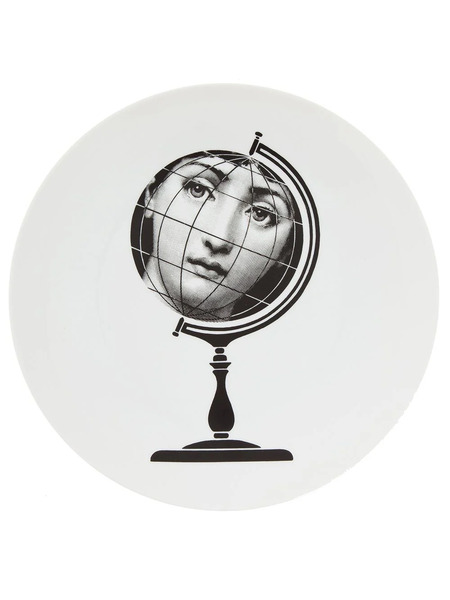  Fornasetti Plato Decorado En Porcelana China - Blanco 