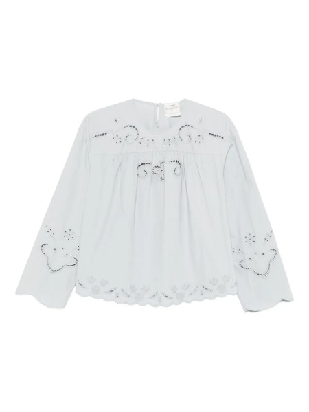  Forte Forte Blusa Festoneada Bordada - Azul 